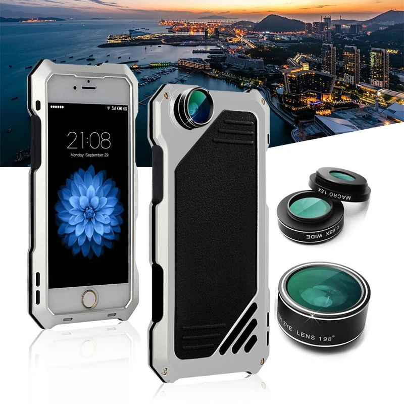 Для iphone 5 5S 6 плюс 7 Plus Объективы для фотоаппаратов комплект чехол мобильного