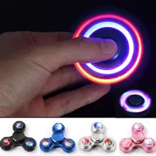 2017 Hot LED Light Metal Hand Spinner Aluminium Ceramic Finger Ball Fidget Toys Flashing Kid ADHD Toy