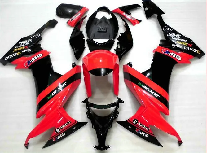 

3Gifts New ABS Motorcycle Fairings Kit Fit for kawasaki Ninja ZX-10R ZX10R 2008 2009 2010 10R 08 09 10 custom black red elf