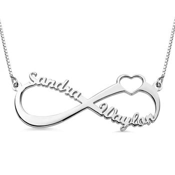 

Sweey Wholesale Infinity Necklace, Double Names Hearts Necklace in Silver, Gold, Rose Gold for Ebay/Amazon/Etsy Mothers Gift