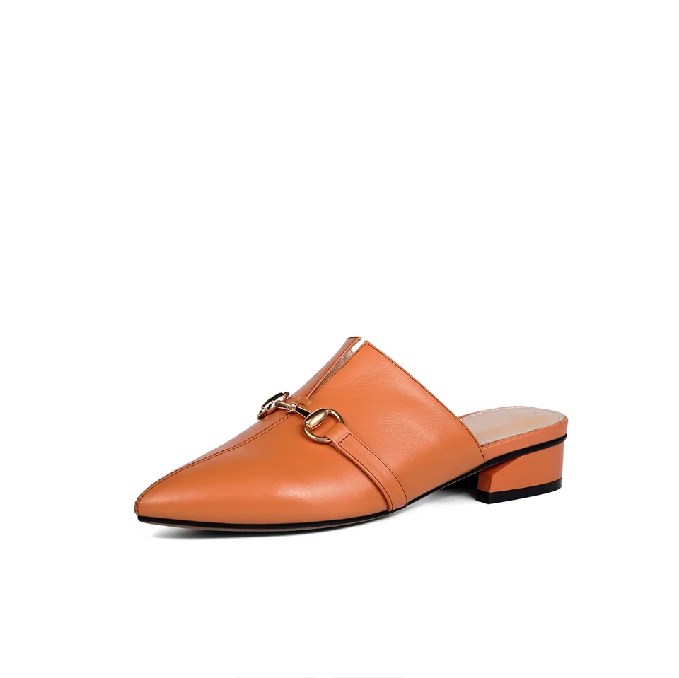 

Maguidern Women Spring Autumn Chains Mules Fashion Flat Heel Slip On Slides Pattern Women Shoes Backless Loafer