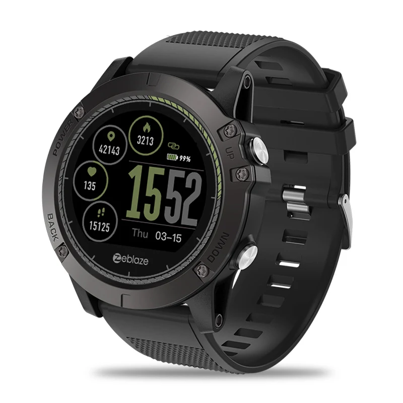 Zeblaze VIBE 3 HR Спортивные Bluetooth Смарт часы монитор сердечного ритма Шагомер Smartwatch цифровые наручные часы для мужчин для IOS Android - Цвет: Черный