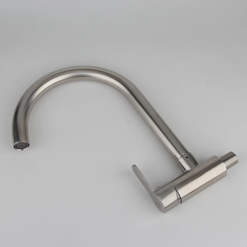 kitchen faucets wall mounted kitchen faucet 304 stainless steel kitchen sink single holder single hole brushed  kitchen taps
