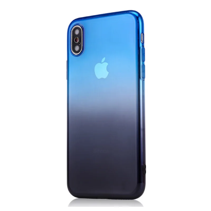 Мягкий градиента силиконовый чехол на айфон 6 6s 7 8 plus селиконовые чехлы iphone 5 5s se 6+ 7+ 8+ плюс case двойной цвет чехол для iphone x xr чехла бампер кейс афон айфона айон iphone xs max case силиконовые cover