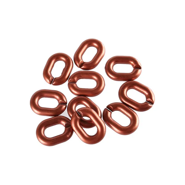 

60pcs Acrylic removable Chain Links Rose Gold Clear sliver DIY Charm Accessories for Jewelry Making 15*20mm