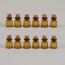 13*18*6 мм 0,6 мл мини-бутылки из коричневого стекла с пробкой пустые Крошечные стеклянные баночки маленькая Подарочная бутылка 100 шт./лот