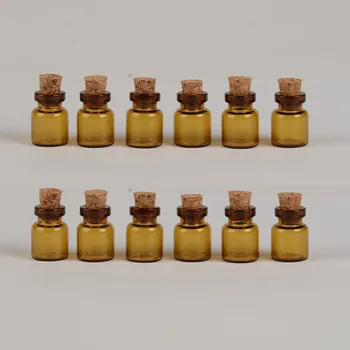 

13*18*6mm 0.6ml Mini Brown Glass Bottles With Cork Empty Tiny Glass Vials Jars Small Gift Bottle 100pcs/lot Free Shipping