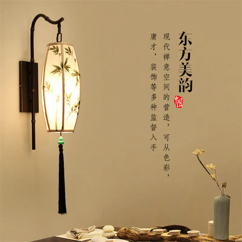 6 типов, китайский стиль, тканевый настенный светильник, светодиодный, с кисточками, настенный светильник, Светильники для гостиной, спальни, лестницы, крыльцо, Wandlamp, Luminaria