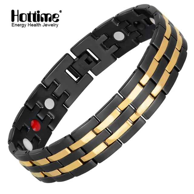4 In 1 Bio Bracelet Black Color IPG Golden Power Sports