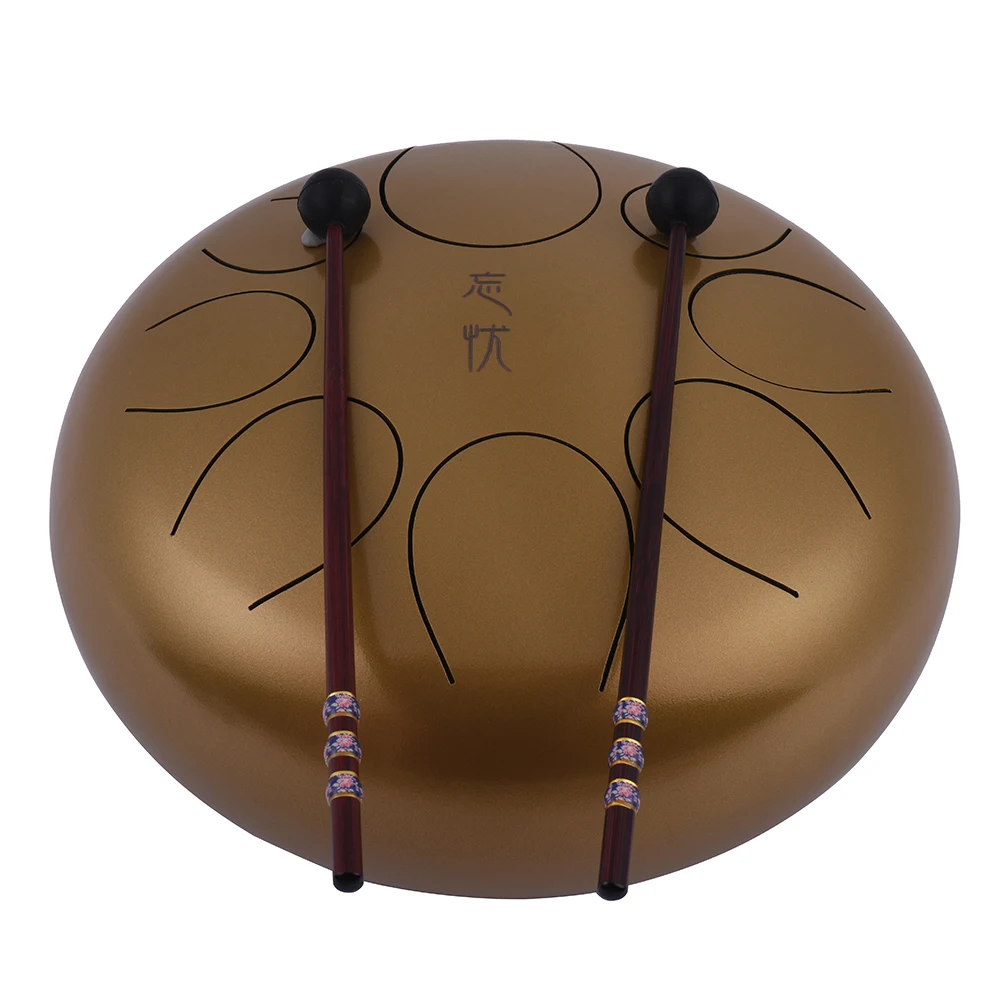 10 Inch Steel Tongue Drum Handpan Drum Hand Drum with Drum Mallets