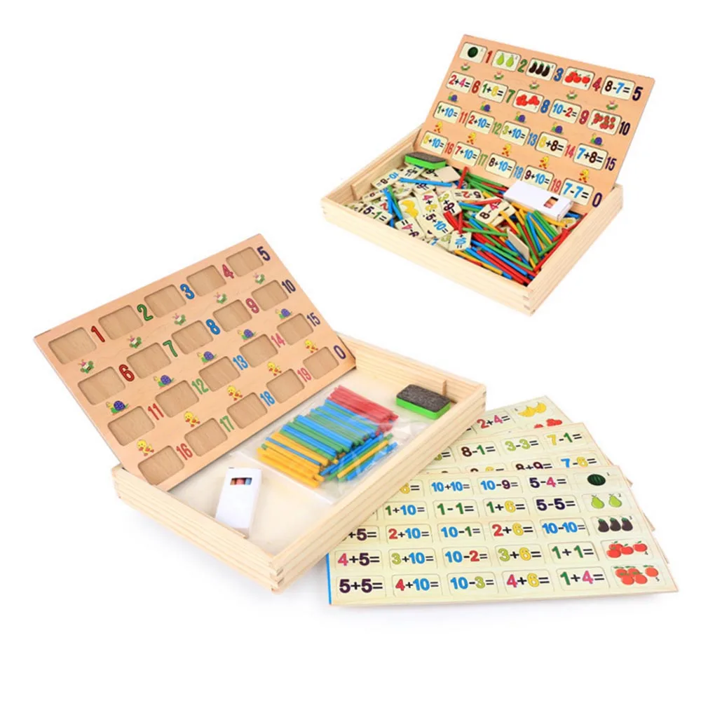  Montessori Math Toy Wooden Fruit Number Math Game Sticks Educational Toy Puzzle Learning Teaching A - 32960104601