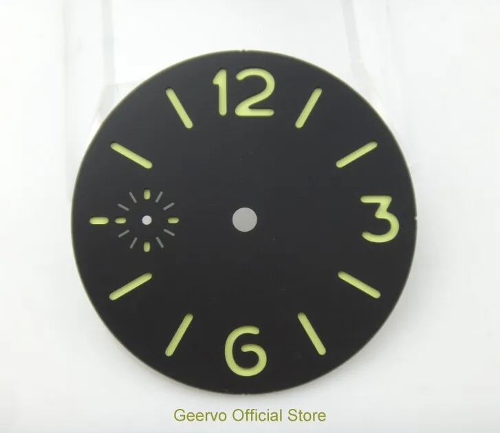 

36,3mm GEERVO fashion sterile luminous Number black dial fit 6497 movement Men's watch dial 06