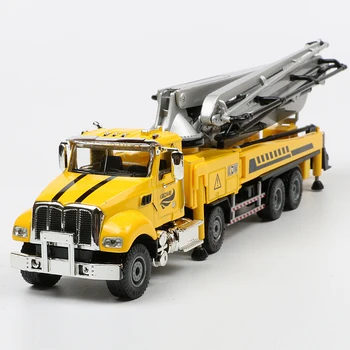 

1:55 Alloy Engineering Truck Diecast Hardcover Concrete Pump Truck Heavy Truck Crane 80cm Folding Pipe Stand Construction Toy