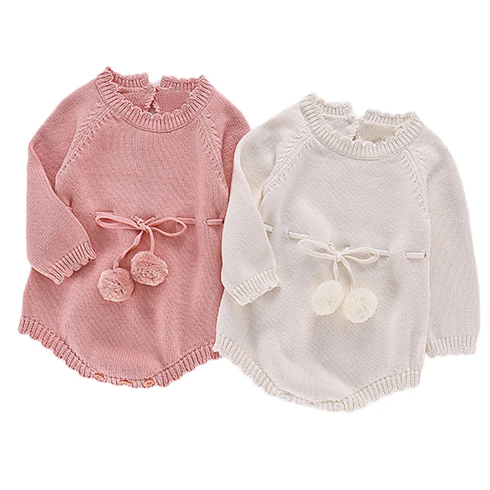 

2018 new fashion Newborn Baby Girls Boys Knitted Toddler Overall Clothes Outfits Romper OCT01