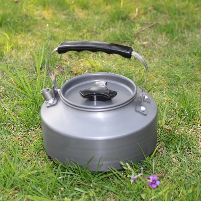 Portátil al aire libre 1.1L ultraligero cantina de aleación de aluminio té hervidor jarra cocinar conjunto al aire libre vajilla para acampar Picnic