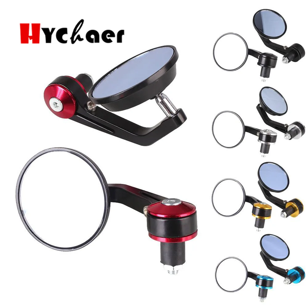 1Pair Universal 7/8" Round Bar End Rear Mirrors Moto Motorcycle Motorbike Scooters Rearview Mirror Side View |