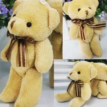 Милая мягкая плюшевая Мягкая Мини Коричневая Лента плюшевый мишка игрушки детские игрушки куклы для букета 12 см DIY подарок для подруги