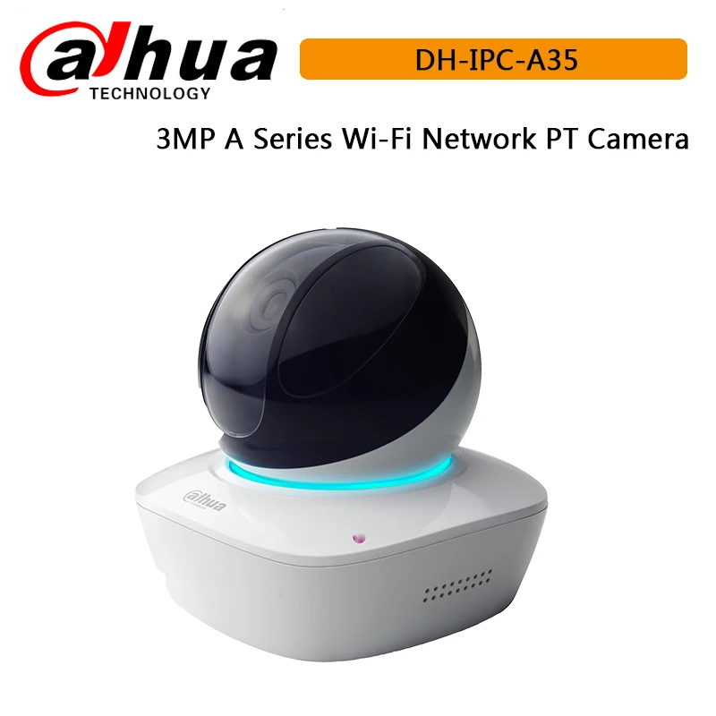 Dahua 3MP wifi IP PT Camera IPC-A35 IR10m support Easy4ip with Micro SD card slot up to 128GB COMS cctv indoor CCTV camera | Безопасность