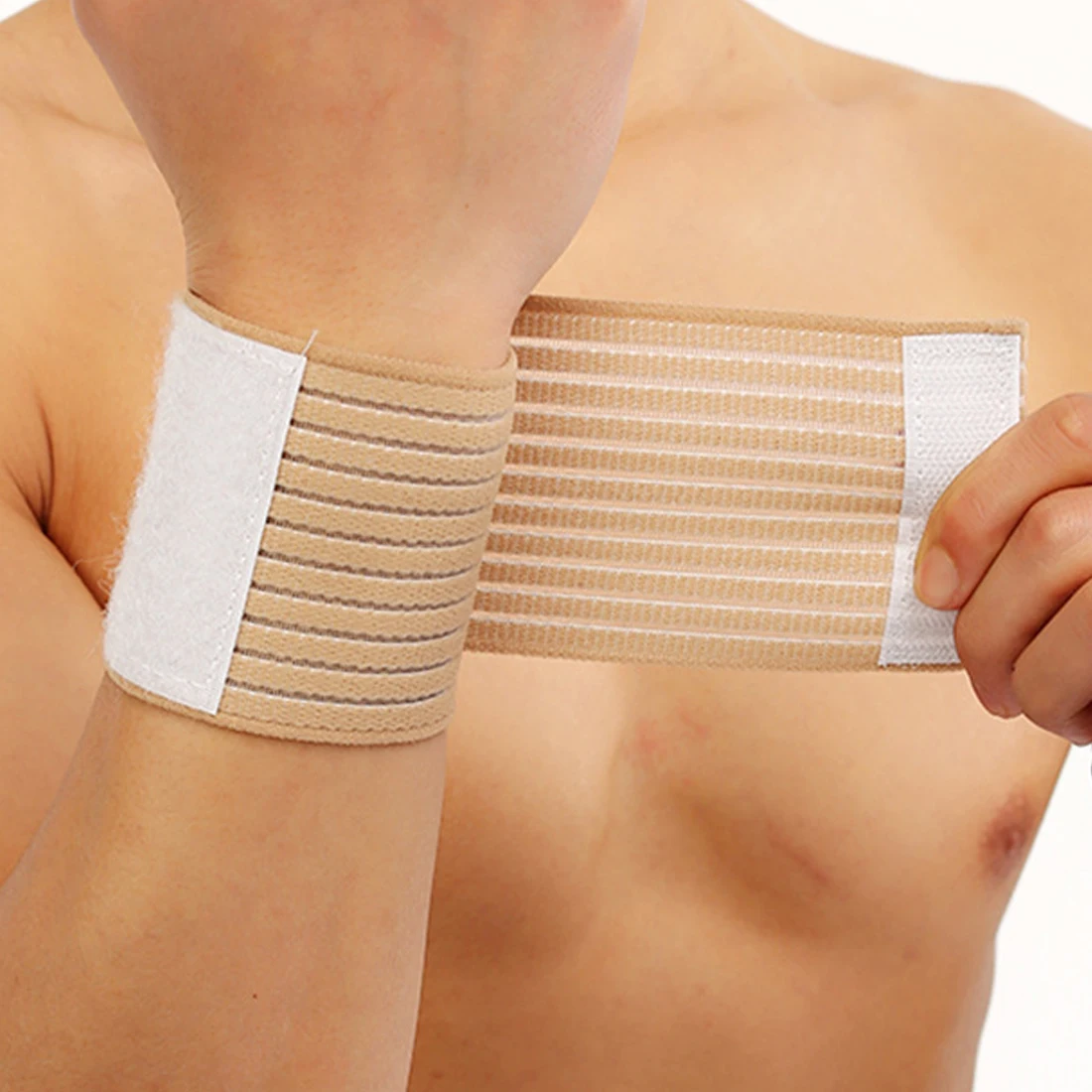 

sport cotton elastic bandage hand sport wristband gym support wrist brace wrap fitness tennis sweat band professional bracers