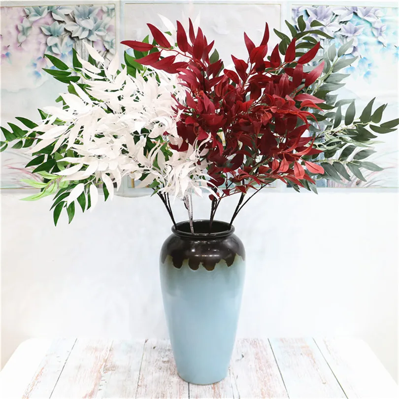 

11pcs Artificial Willow Tree Branches Silk Willow Leaf Tree Stems for Wedding Party Tree Decoration