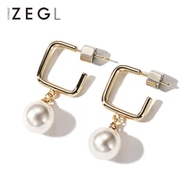 ZEGL женские серьги простые серьги имитация жемчуга Серьги богемные серьги