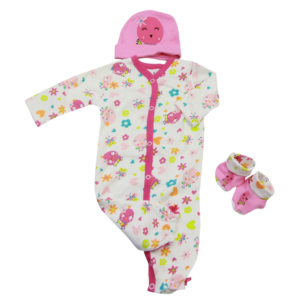 2 Sets Lovely Reborn Doll Outfits - Princess Dress Rompers Headband Sock Clothes for Newborn Baby Girl Doll Complete Look