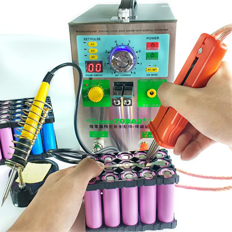 

SUNKKO 709AD+ battery spot welders 1.9kw 4 in 1 fixed pulse + moving pulse spot welding 18650 battery pack automatic spot welder