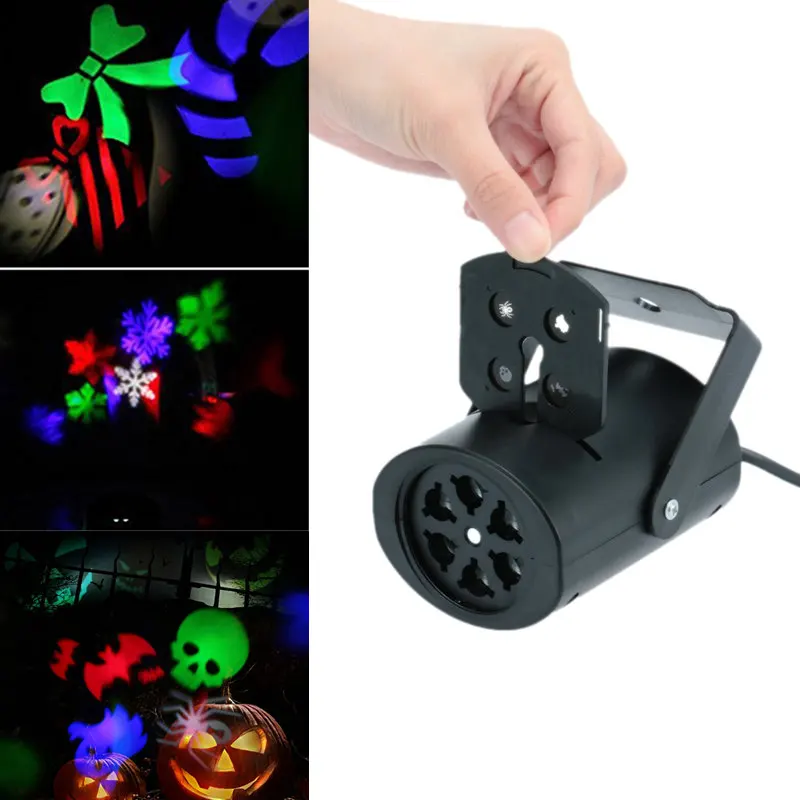 

LumiParty Creative LED Projection Lamp Stage Light 4 Cards Pastern Light for Christmas Halloween Valentine Day Birthday KTV Club