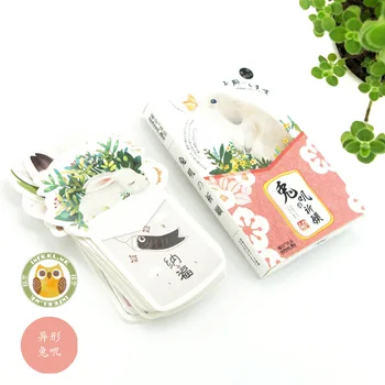 

30pcs/box Kawaii Rabbit Postcards DIY Message Cards Creative Gift Cards School Stationery 350G Paper
