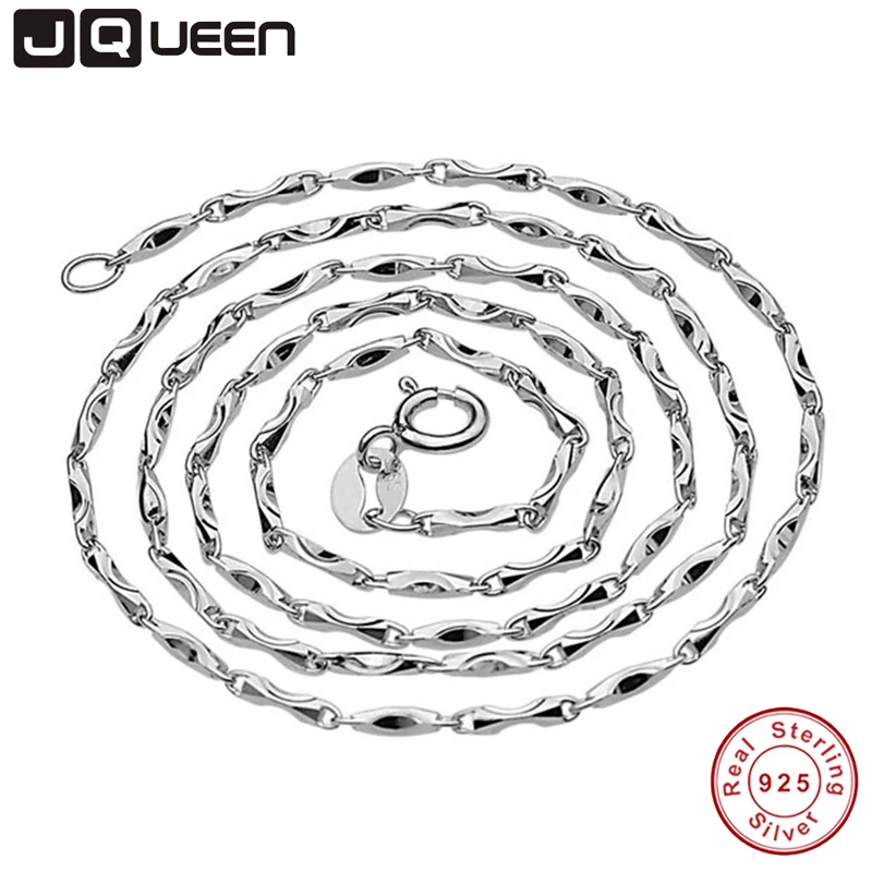 

JQUEEN 925 Sterling Silver Link Chains Necklaces Fit For Pendant Charm For Women Men Luxury S925 Jewelry Gift 40cm 45cm