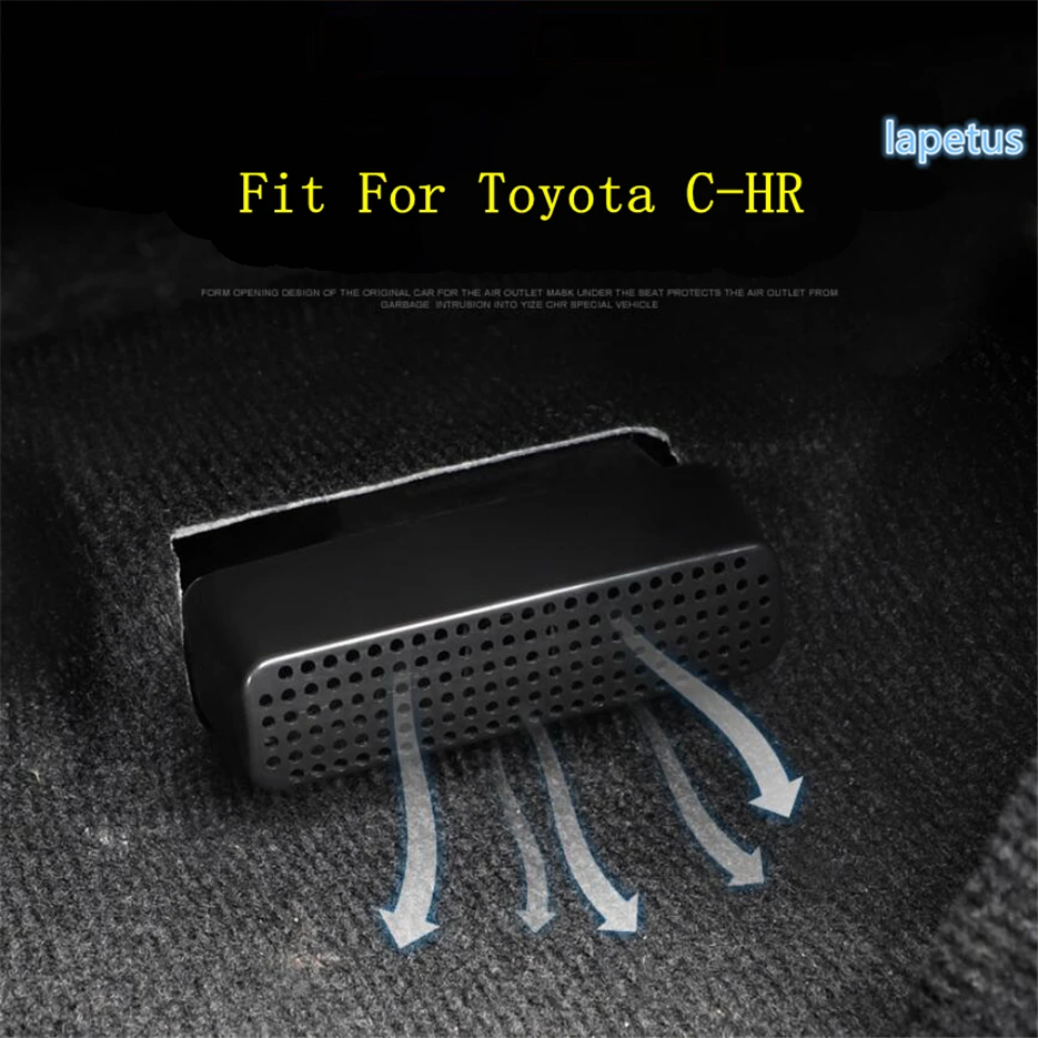 

Lapetus Seat Under Dust Plug Air Condition AC Outlet Vent Decoration Frame Cover Trim Black Fit For Toyota C-HR CHR 2016 - 2019