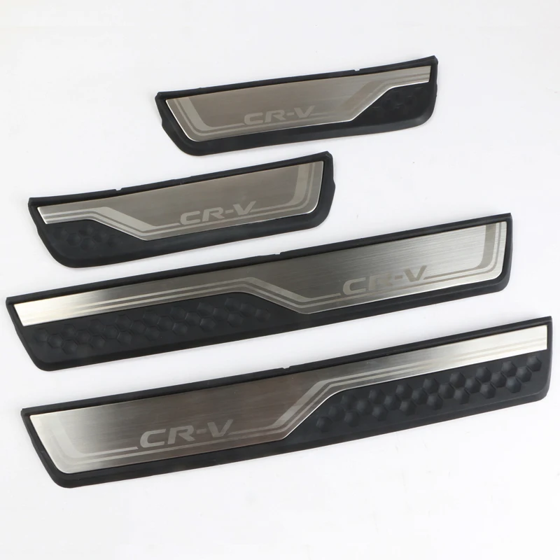 

For Honda CRV CR-V 2017-2018 Stainless Steel Door Sill Trim Protectors Guard Car exterior Styling Accessories Stickers 4 pcs/set