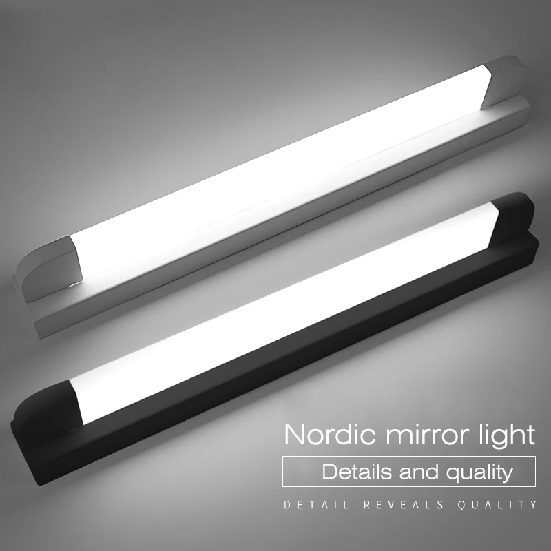 الحديثة الحمام LED الغرور ضوء الجدار مصباح داخلي غرفة نوم أسود أبيض الديكور جدارية مرآة الإضاءة الجدار مصباح الشمعدان تركيبات