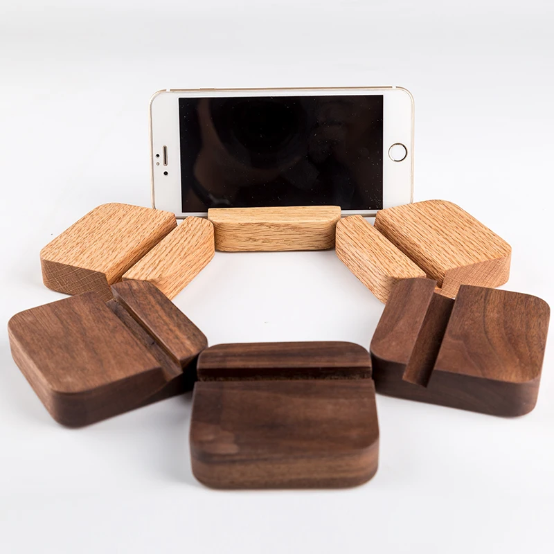 

Desktop Mobile phone stand office holder Solid wood . red oak, black walnut (Tilt angle: 60)