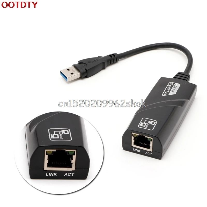 USB 3.0 to 10/100/1000 Gigabit RJ45 Ethernet Network LAN Adapter 1000Mbps For PC #H029# сетевой адаптер tp link gigabit ethernet ue300 usb to rj 45 10 100 1000 мбит с белый