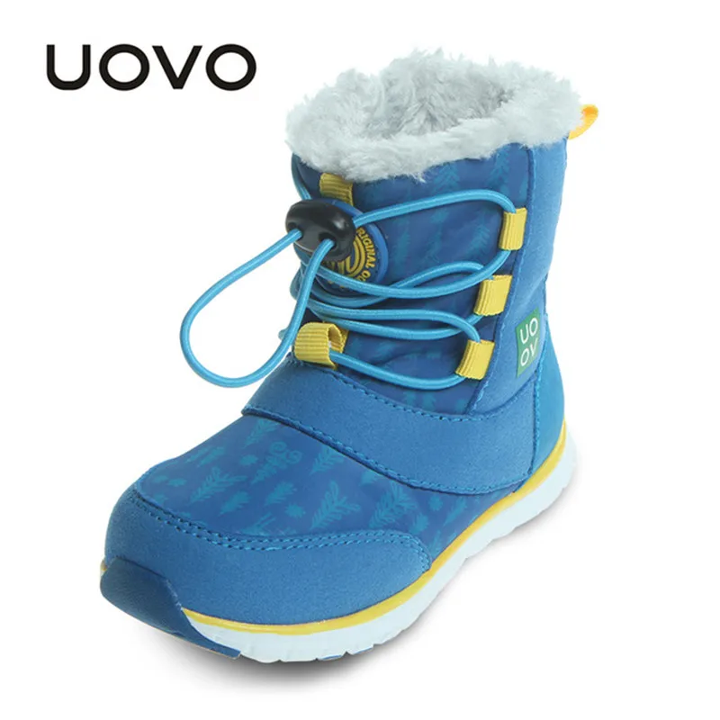 UOVO/ зимние ботинки; детские зимние ботинки; Водонепроницаемая Обувь для мальчиков; модные теплые детские ботинки для мальчиков; обувь для малышей; Размер 23#-30