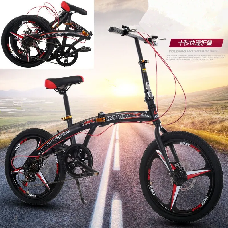 Cheap 2018 Newest 20 inch fast folding bikes double disc brake Suitable for ladies students Compact bicycle road bike free shipping 0