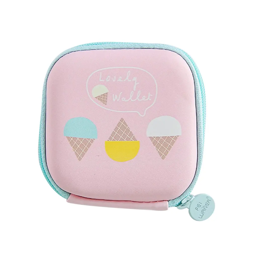 

Transer Fashion Cartoon Fruit Print Mini Round Storage Case Bag For Earphone Headphone Change Card Package Storage Bag