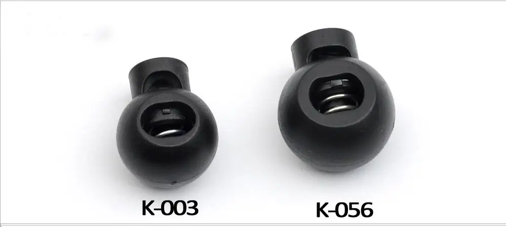 K-003, K-056 80 шт./лот черный пластик Круглый шарик-клипса для шнурка замок конец переключает пружинный зажим пробки для 7 мм 8 амортизационный шнур
