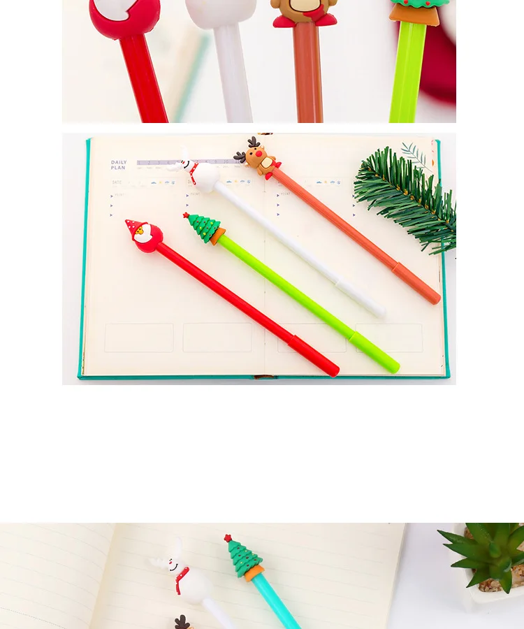 40 шт., корейские канцелярские товары, Рождественский Снеговик, прекрасная нейтральная ручка, креативная игла, черная ручка 0,5 мм