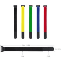 10 шт. 12 дюймов Самоклеющиеся Многоразовые Кабельные стяжки нейлон крепежа крюк и петля ремень шнур Галстуки PC ТВ-органайзер 30 см длина см 2 см ширина - изображение