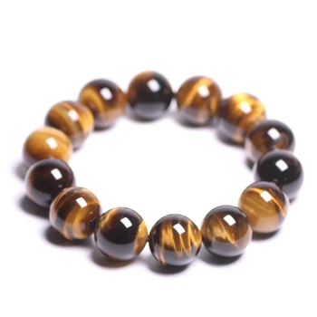 

Natural Stones Yellow Tiger's eye Bracelet Crystal Quartz Round Bead Men Women Bracelet Healing Reiki Energy Gift Lucky Jewelry