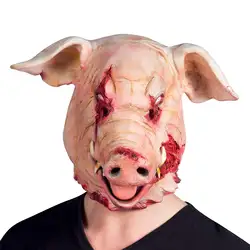 RODE маска для лица, Свинка мотив, ужас кровавая свинья, латекс, равномерный размер, розовый