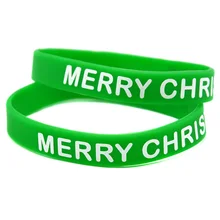 OBH 50 шт. цветной печатный Рождественский силиконовый резиновый браслет