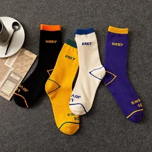 Модные женские хлопковые носки в японском стиле Харадзюку с вышитыми буквами, веселые, забавные, Уличный Скейтборд, осенне-зимние носки