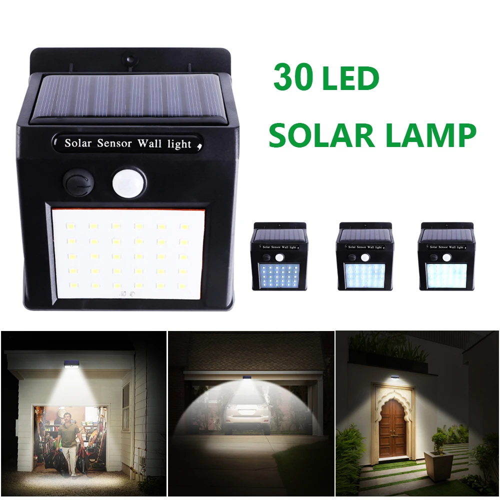 

4pcs 30/118 LED Solar Powered Light PIR Motion Sensor Rechargeable Pathway Solar Wall Lamp Waterproof Outdoor Garden Yard Lamps