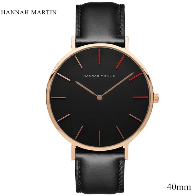 Дизайн HANNAH Martin женские часы для женщин мужские лучшие брендовые роскошные розовые модные повседневные кварцевые кожаные часы с нейлоновым ремешком - Цвет: Бронза