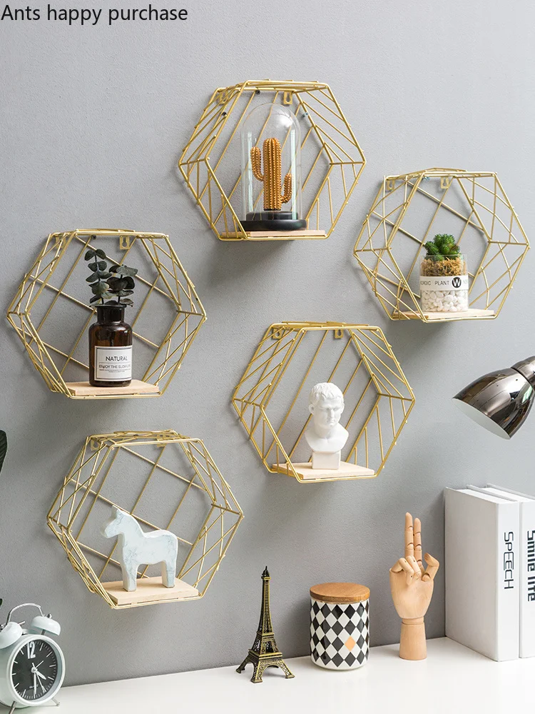 

Creative Nordic style Wall shelf iron Wall decorations living room room Entrance Wall mount home organization and storage