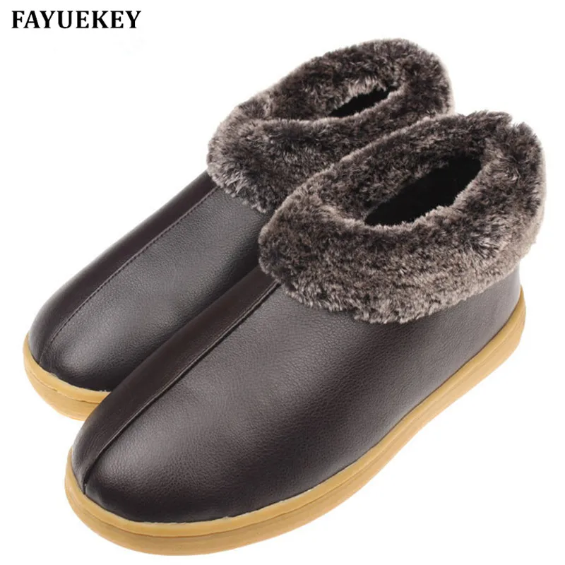 Новое поступление зимние модные домашние тапочки FAYUEKEY из искусственной кожи