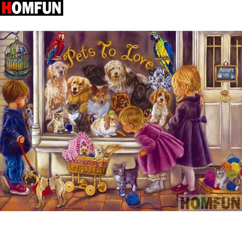 Алмазная живопись HOMFUN A17946 полноразмерная/круглая вышивка мультяшный медведь 5D